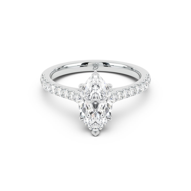 Notre Engagement Ring with Diamond Band