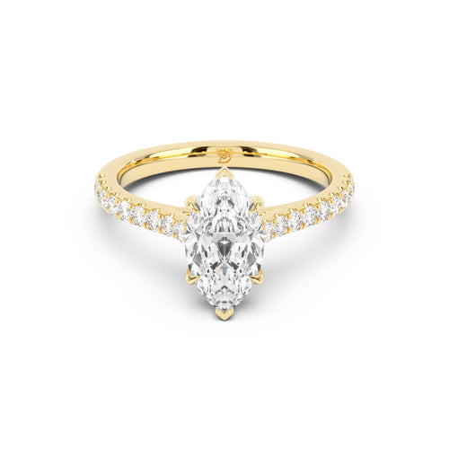 Notre Engagement Ring with Diamond Band