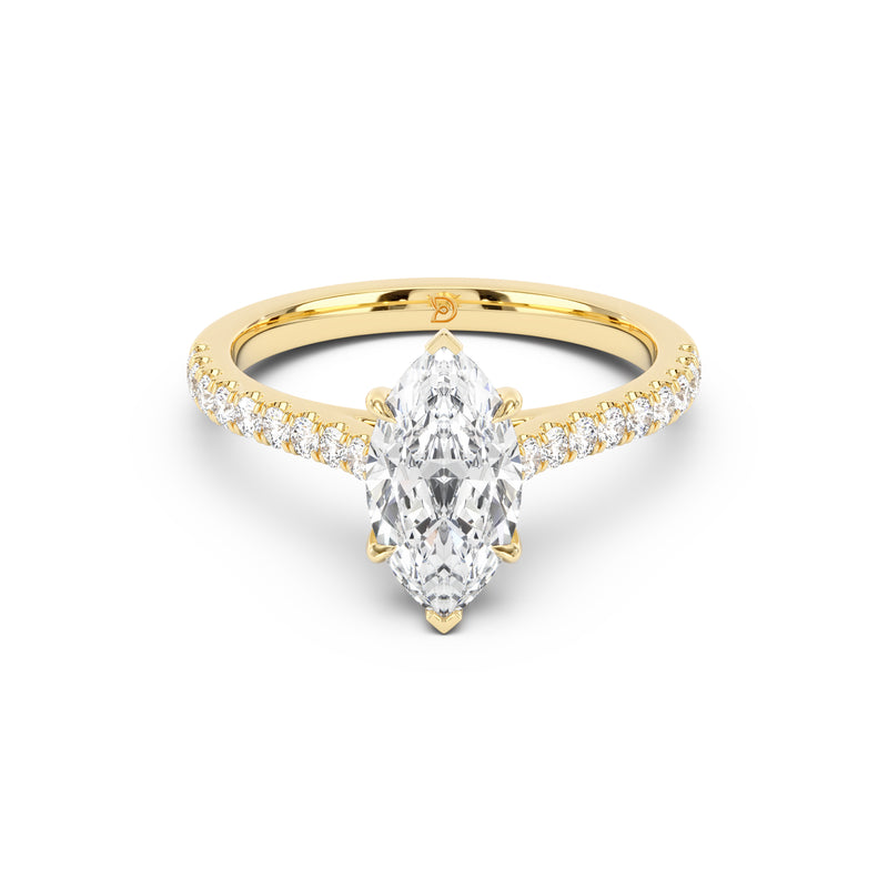 Notre Engagement Ring with Diamond Band