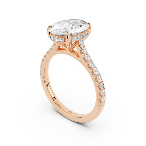 Notre Engagement Ring with Diamond Band