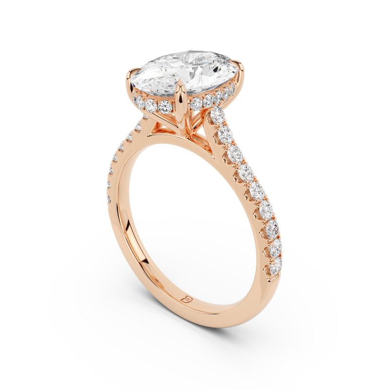 Notre Engagement Ring with Diamond Band