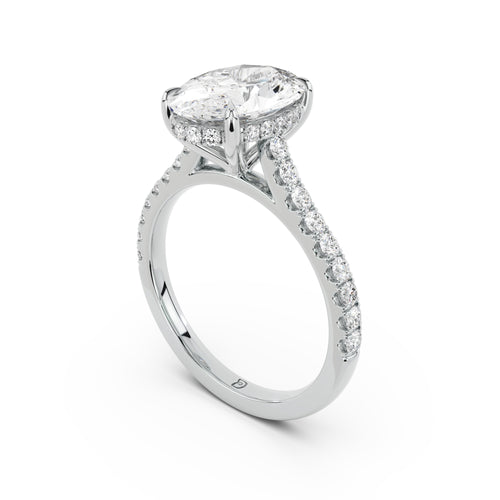 Notre Engagement Ring with Diamond Band