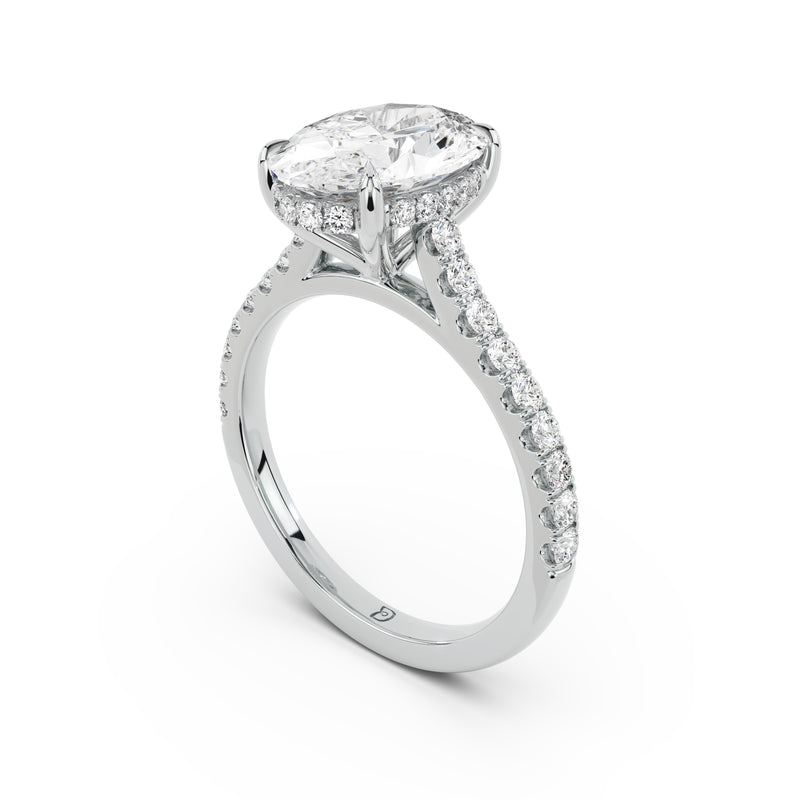 Notre Engagement Ring with Diamond Band