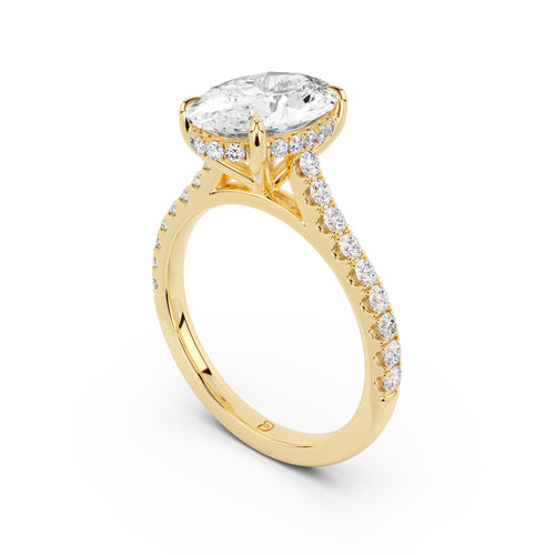 Notre Engagement Ring with Diamond Band