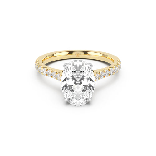 Notre Engagement Ring with Diamond Band