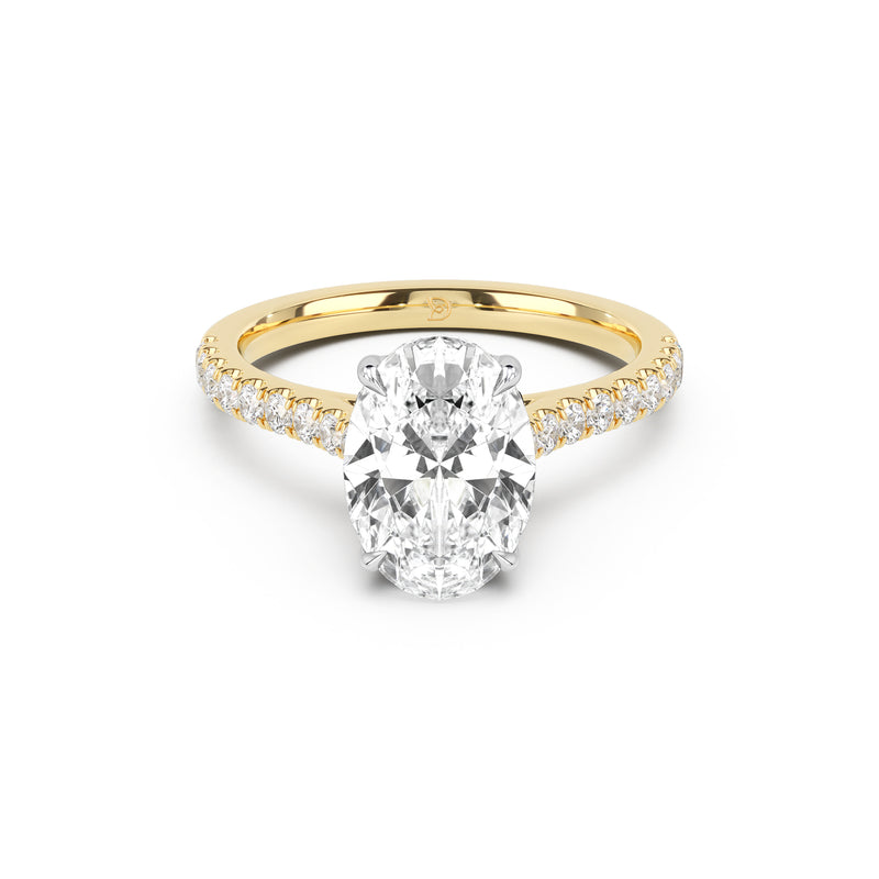 Notre Engagement Ring with Diamond Band
