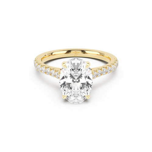 Notre Engagement Ring with Diamond Band