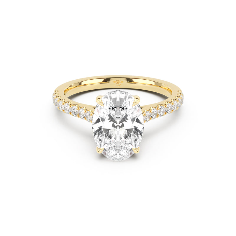Notre Engagement Ring with Diamond Band