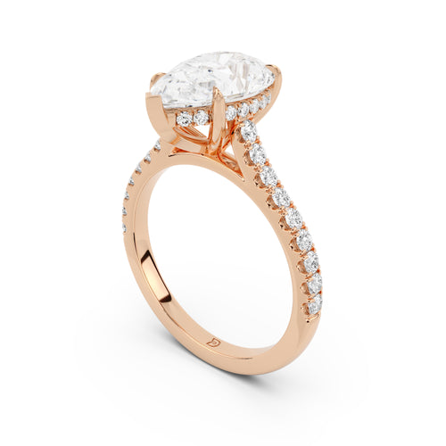 Notre Engagement Ring with Diamond Band