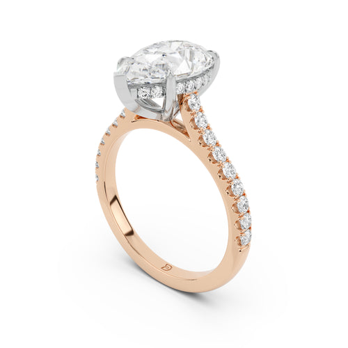 Notre Engagement Ring with Diamond Band