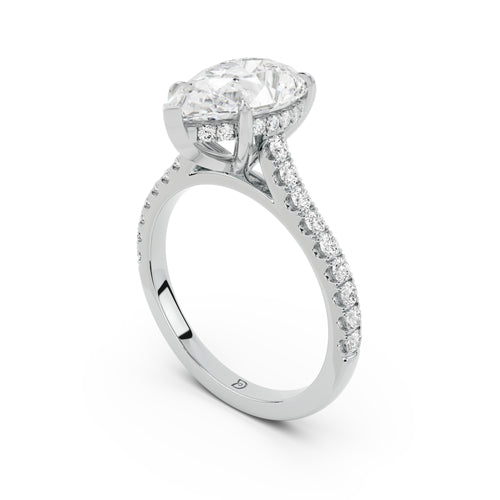Notre Engagement Ring with Diamond Band
