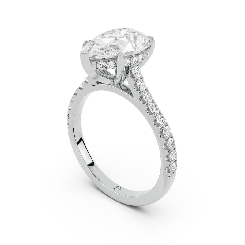Notre Engagement Ring with Diamond Band