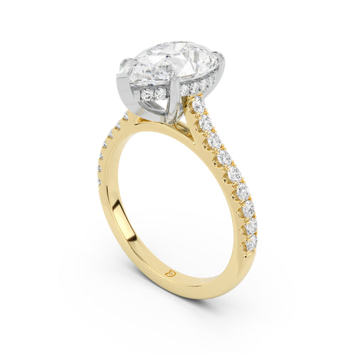Notre Engagement Ring with Diamond Band