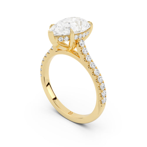 Notre Engagement Ring with Diamond Band