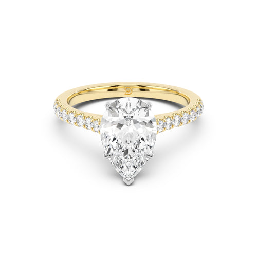 Notre Engagement Ring with Diamond Band