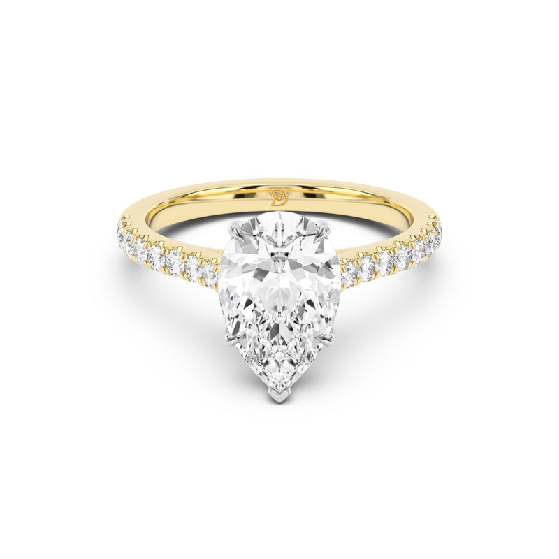 Notre Engagement Ring with Diamond Band