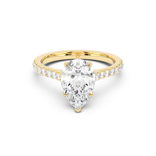 Notre Engagement Ring with Diamond Band