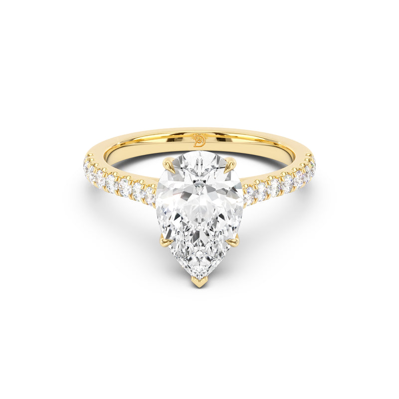 Notre Engagement Ring with Diamond Band