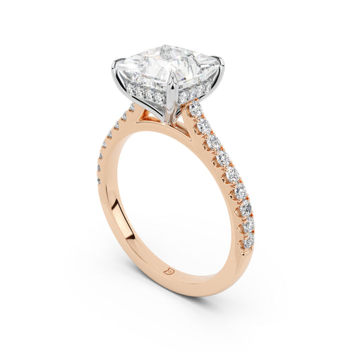 Notre Engagement Ring with Diamond Band