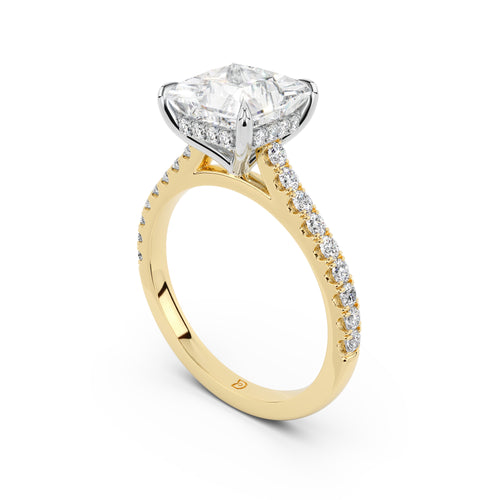 Notre Engagement Ring with Diamond Band