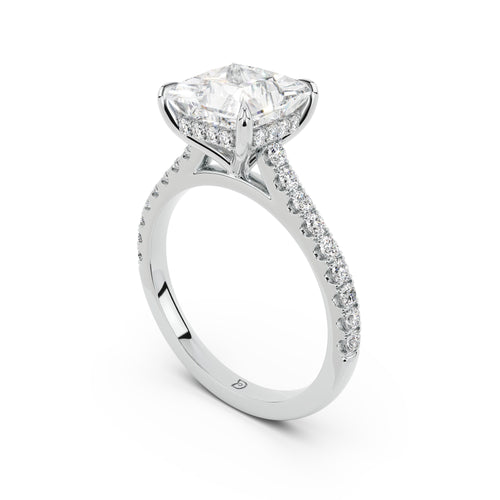 Notre Engagement Ring with Diamond Band
