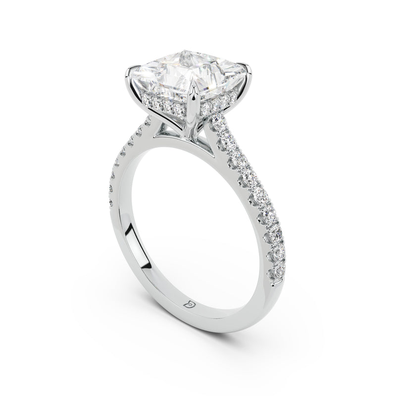 Notre Engagement Ring with Diamond Band
