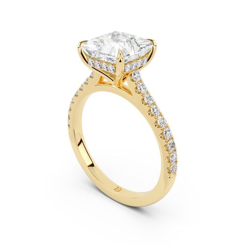 Notre Engagement Ring with Diamond Band
