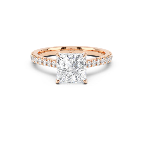 Notre Engagement Ring with Diamond Band