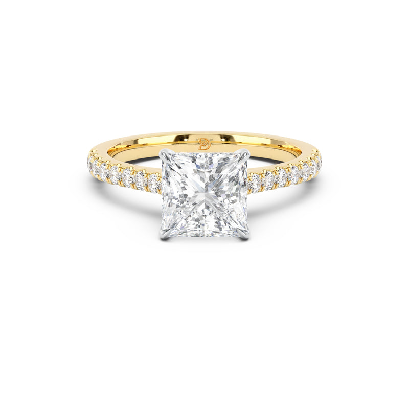 Notre Engagement Ring with Diamond Band