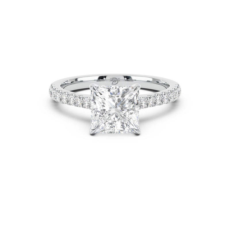 Notre Engagement Ring with Diamond Band