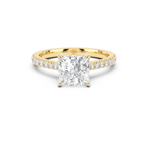 Notre Engagement Ring with Diamond Band