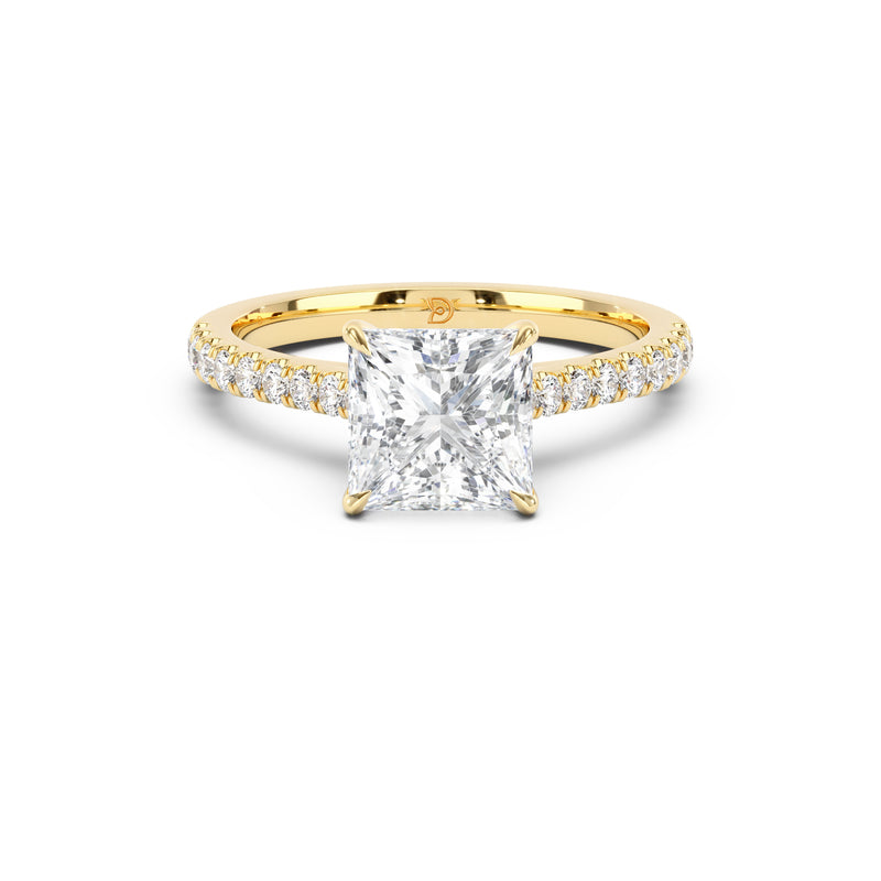 Notre Engagement Ring with Diamond Band