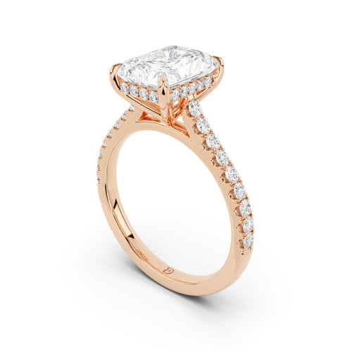 Notre Engagement Ring with Diamond Band