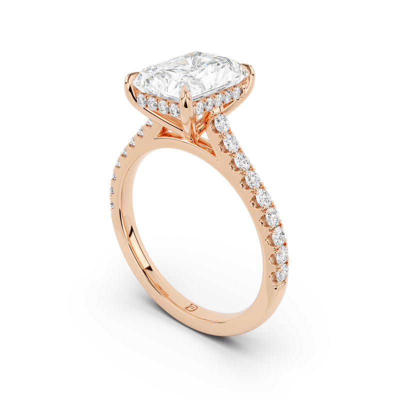 Notre Engagement Ring with Diamond Band