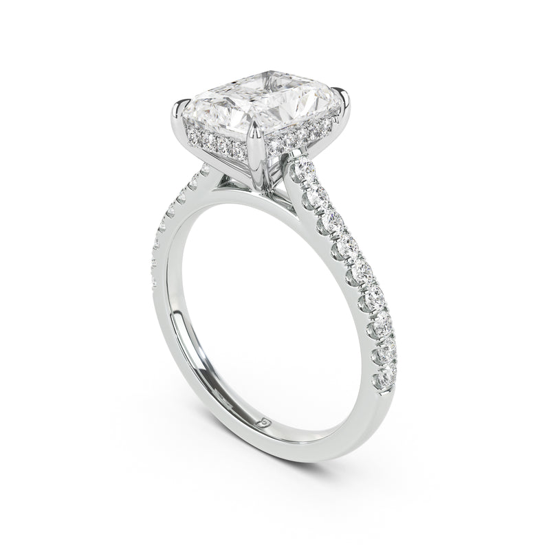 Notre Engagement Ring with Diamond Band