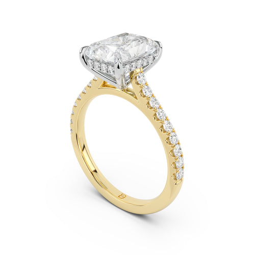 Notre Engagement Ring with Diamond Band