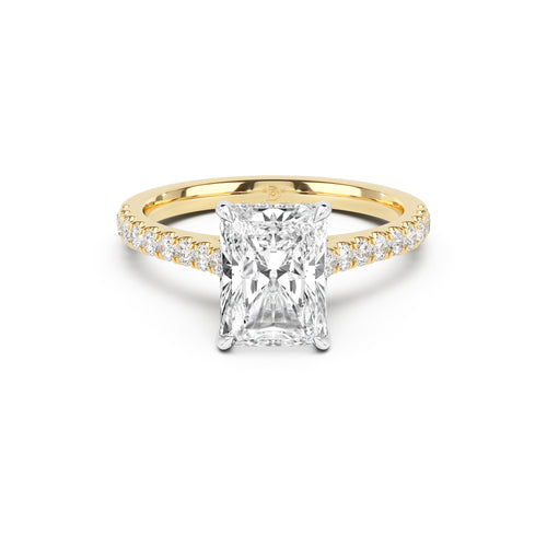 Notre Engagement Ring with Diamond Band