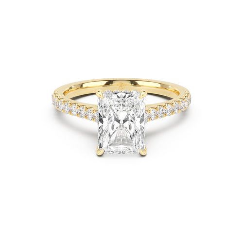 Notre Engagement Ring with Diamond Band