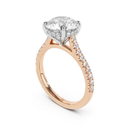 Notre Engagement Ring with Diamond Band