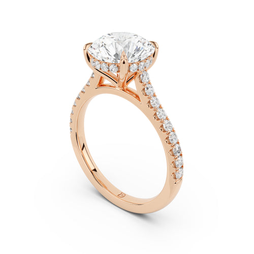 Notre Engagement Ring with Diamond Band