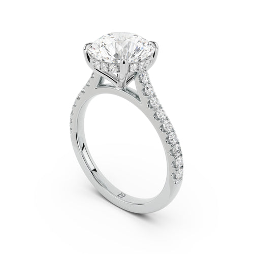 Notre Engagement Ring with Diamond Band