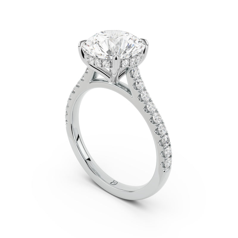 Notre Engagement Ring with Diamond Band