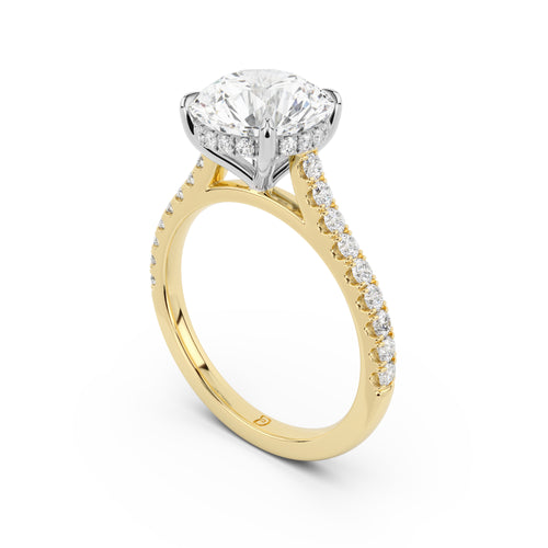 Notre Engagement Ring with Diamond Band