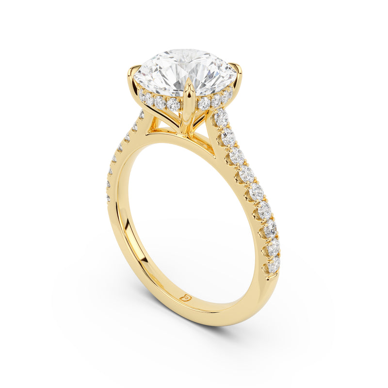 Notre Engagement Ring with Diamond Band