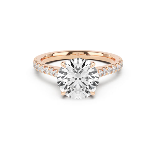Notre Engagement Ring with Diamond Band