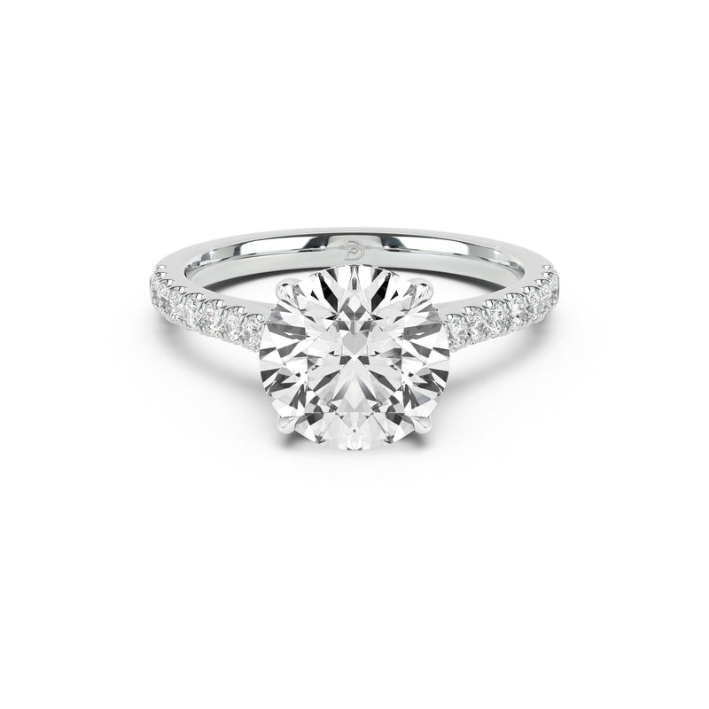 Notre Engagement Ring with Diamond Band