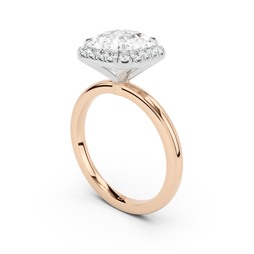 Stella Halo  Engagement Ring with Plain Band