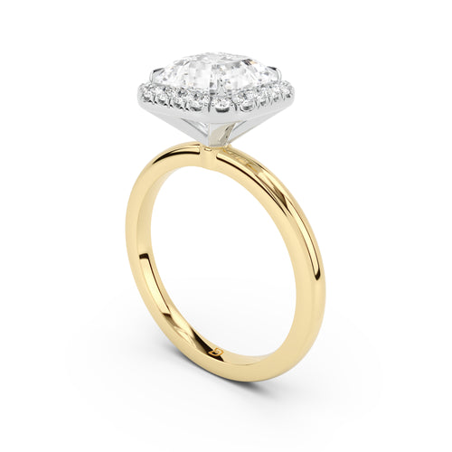 Stella Halo  Engagement Ring with Plain Band