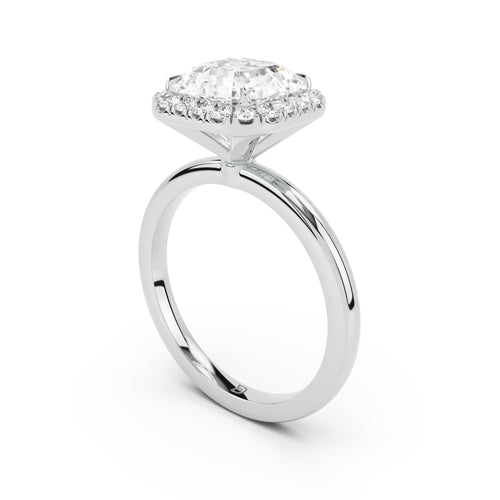 Stella Halo  Engagement Ring with Plain Band