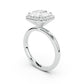 Stella Halo  Engagement Ring with Plain Band